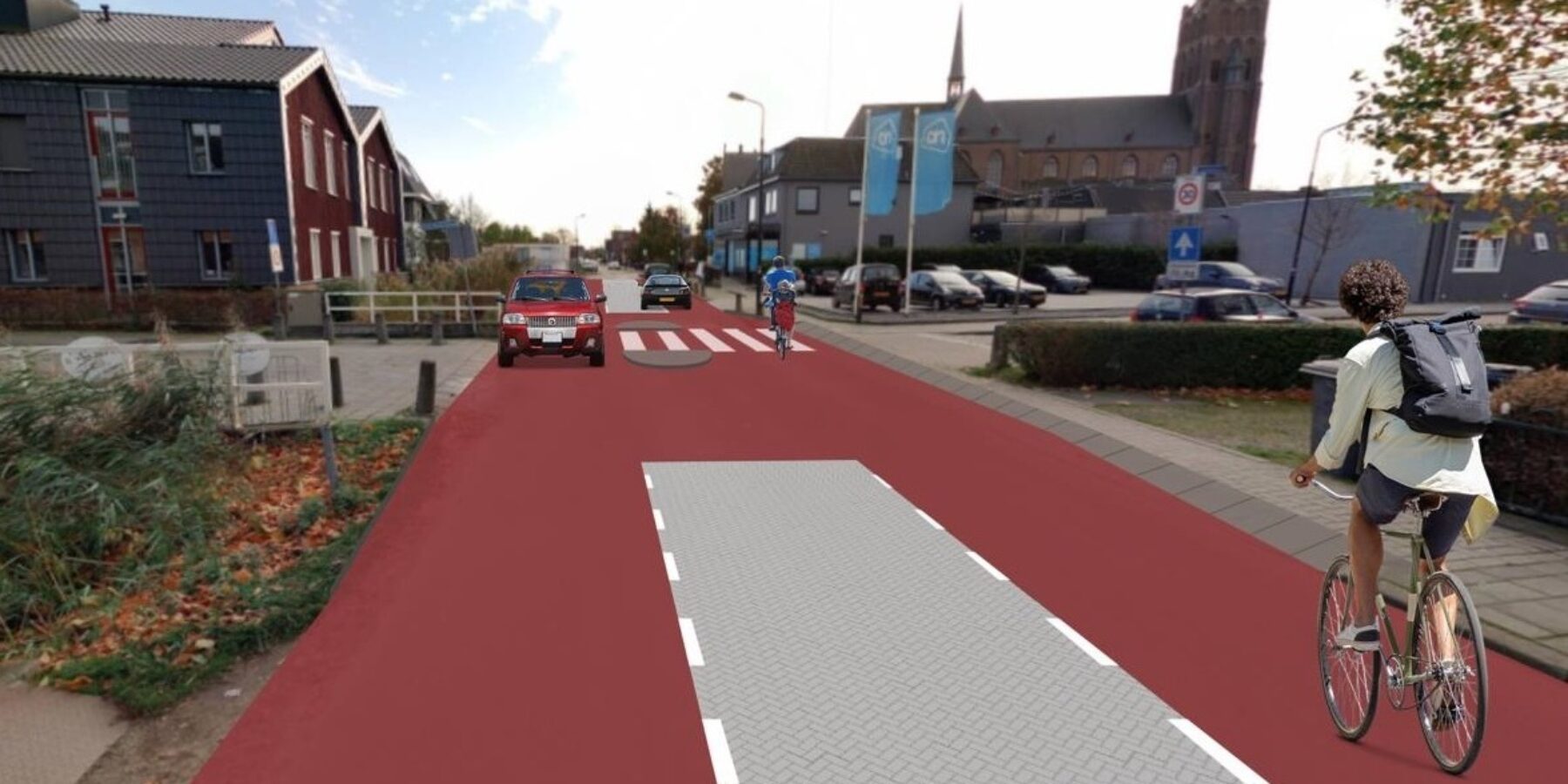Impressie van het toekomstige kruispunt Julianalaan - Herenweg-Zuid.