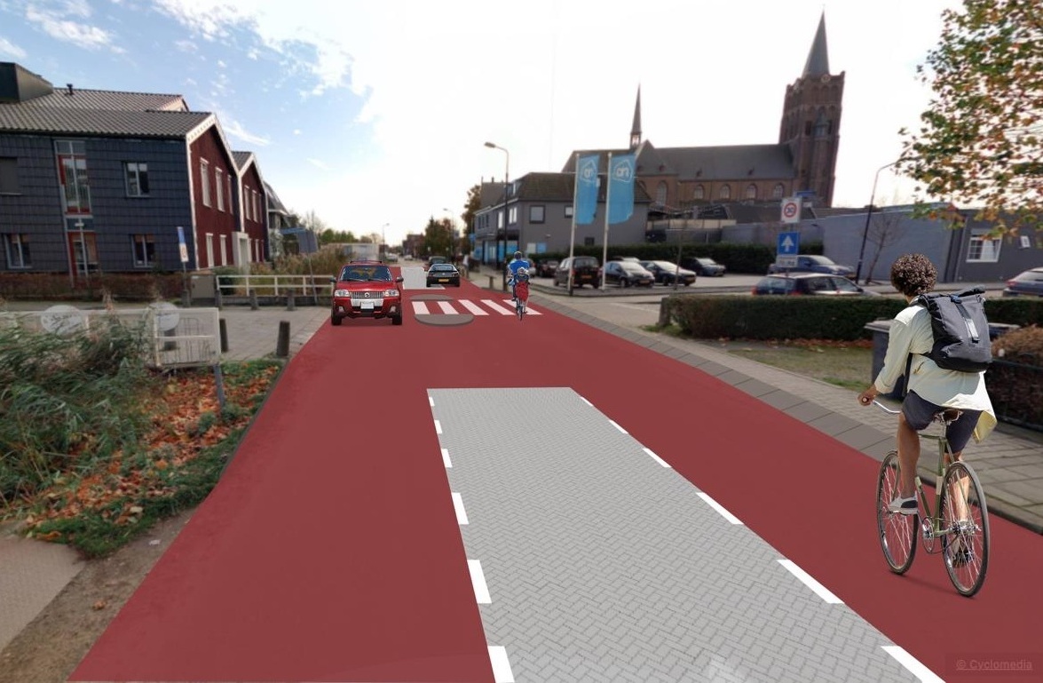 Impressie van het toekomstige kruispunt Julianalaan - Herenweg-Zuid.