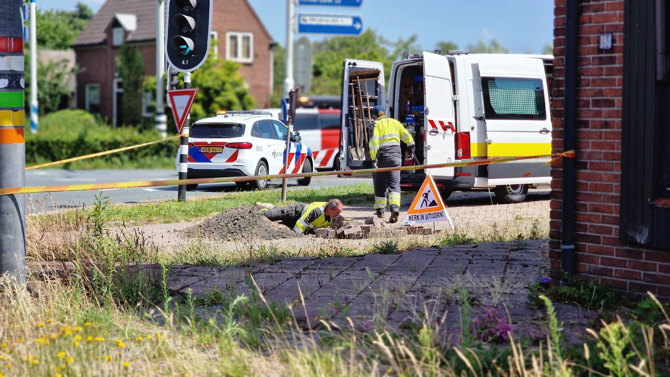 Stedin aan het werk bij gaslek Hofland Mijdrecht